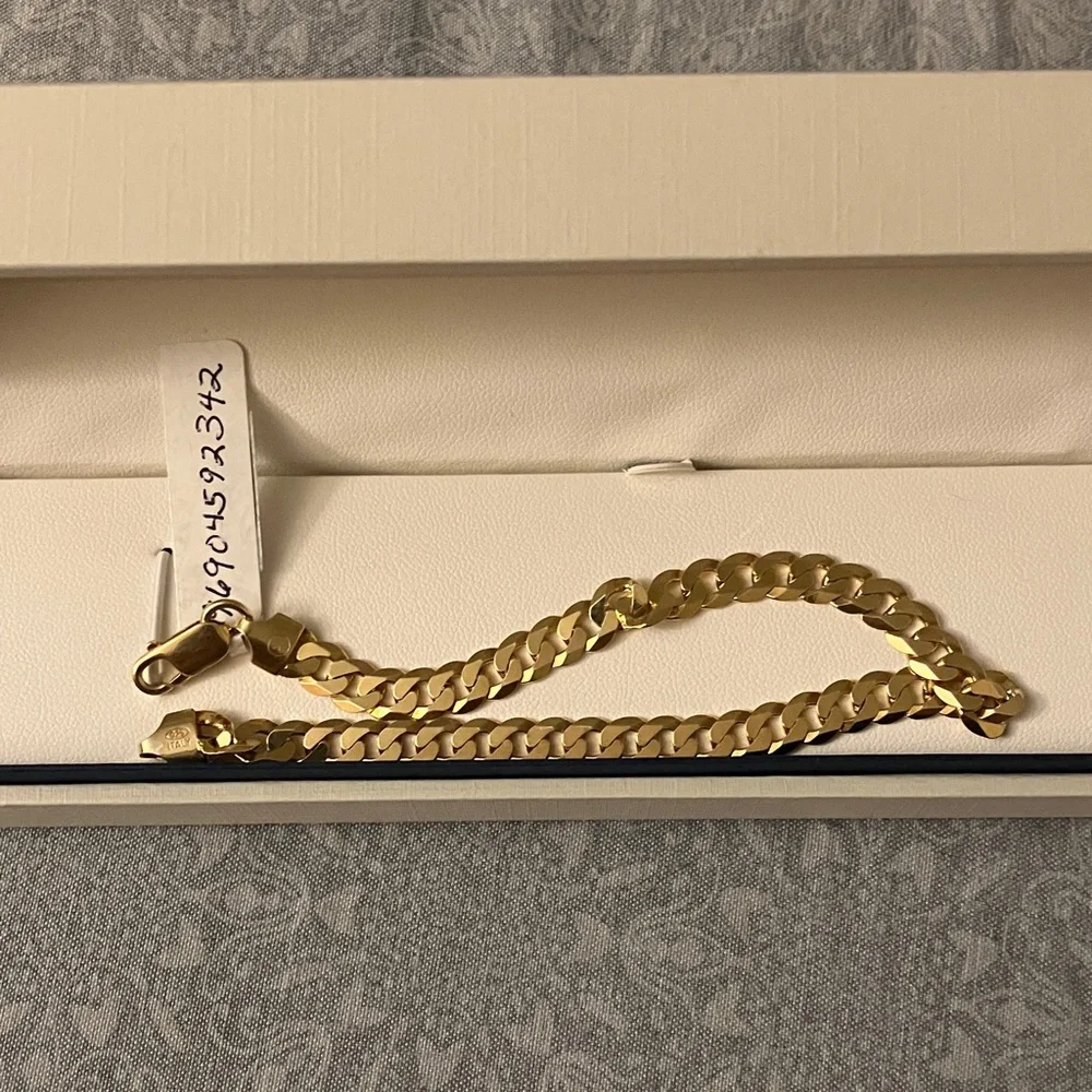 24K Gold Bonded 925 Cuban link Stamped Men’s Bracelet From Italy 🇮🇹 - Picture 1 of 15
